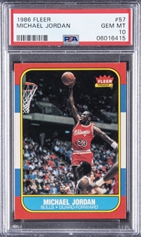 1986-87 Fleer #57 Michael Jordan Rookie Card – PSA GEM MT 10